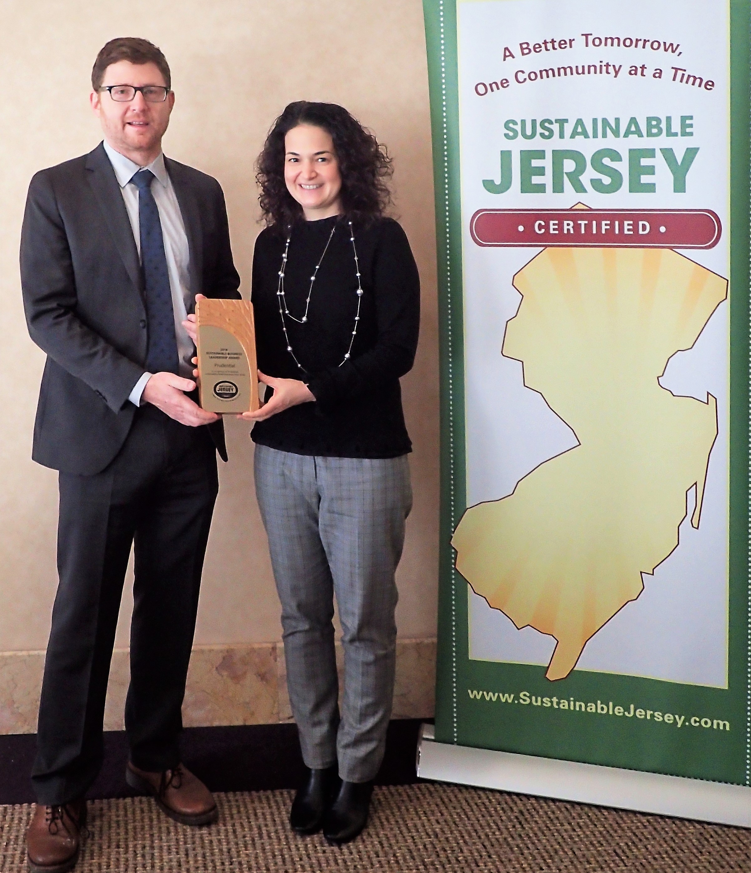 Randall Solomon, Co-Director, Sustainable Jersey and Suzanne Klatt, Director of Environment and Sustainability for Prudential.  